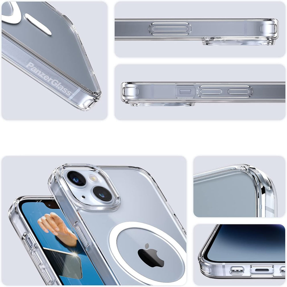 Husa MagSafe pentru Apple iPhone 16, PanzerGlass, HardCase, Transparenta Alba