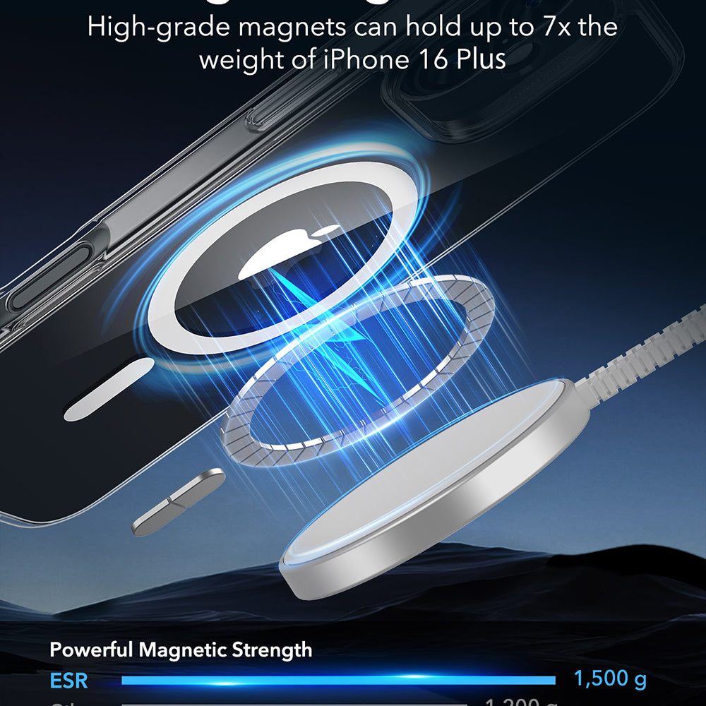 Husa MagSafe pentru Apple iPhone 16 Plus, ESR, Classic Hybrid, Transparenta