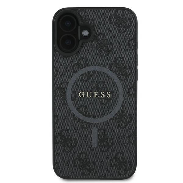 Husa MagSafe pentru Apple iPhone 16 Plus, Guess, 4G Ring Classic Logo, Neagra