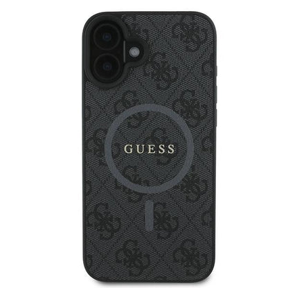 Husa MagSafe pentru Apple iPhone 16 Plus, Guess, 4G Ring Classic Logo, Neagra