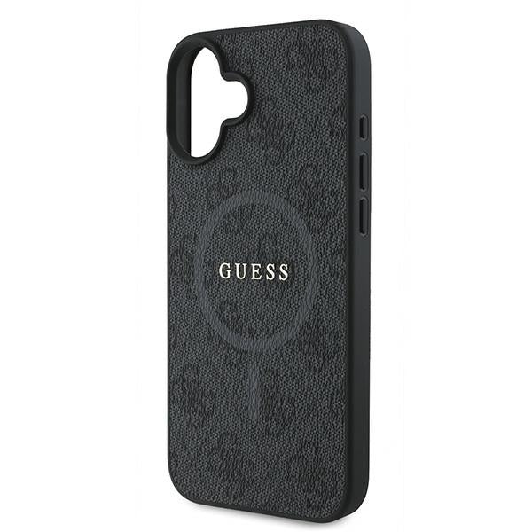 Husa MagSafe pentru Apple iPhone 16 Plus, Guess, 4G Ring Classic Logo, Neagra