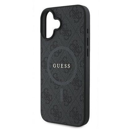 Husa MagSafe pentru Apple iPhone 16 Plus, Guess, 4G Ring Classic Logo, Neagra