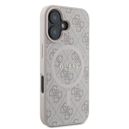 Husa MagSafe pentru Apple iPhone 16 Plus, Guess, 4G Ring Classic Logo, Roz
