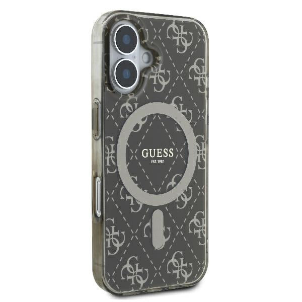 Husa MagSafe pentru Apple iPhone 16 Plus, Guess, IML 4G Background, Maro