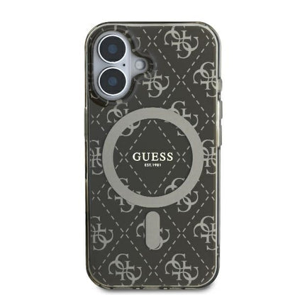 Husa MagSafe pentru Apple iPhone 16 Plus, Guess, IML 4G Background, Maro