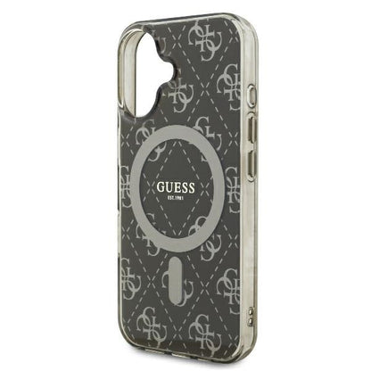 Husa MagSafe pentru Apple iPhone 16 Plus, Guess, IML 4G Background, Maro