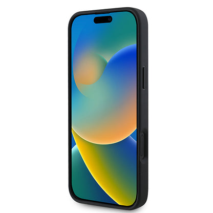 Husa MagSafe pentru Apple iPhone 16 Plus, Guess, Saffiano Peony Classic Logo, Roz