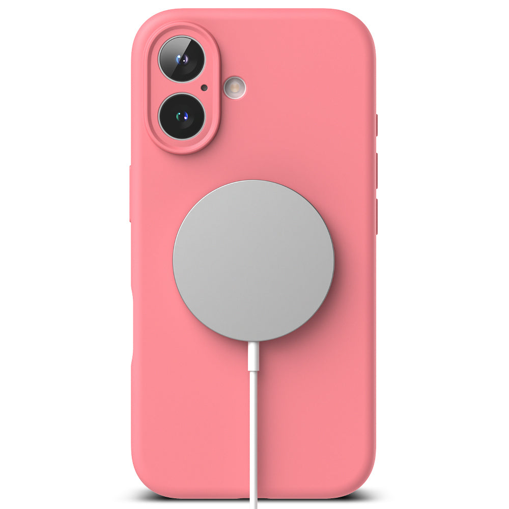 Husa MagSafe pentru Apple iPhone 16 Plus, Ringke, Silicone, Roz