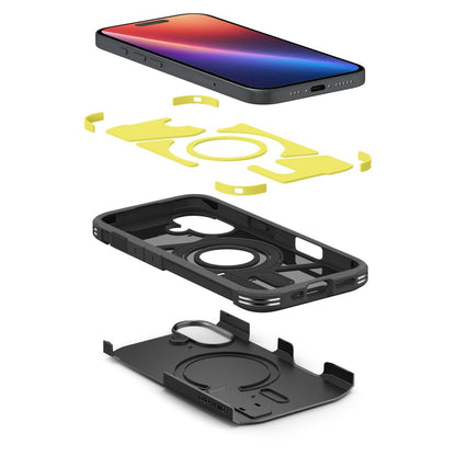 Husa MagSafe pentru Apple iPhone 16 Plus, Spigen, Tough Armor, Neagra