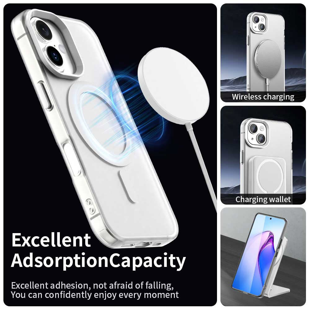 Husa MagSafe pentru Apple iPhone 16 Plus, Techsuit, CandyCase, Alba