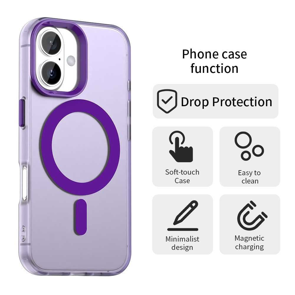 Husa MagSafe pentru Apple iPhone 16 Plus, Techsuit, CandyCase, Mov