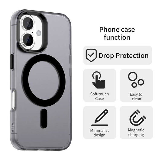 Husa MagSafe pentru Apple iPhone 16 Plus, Techsuit, CandyCase, Neagra