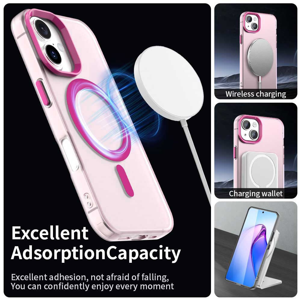 Husa MagSafe pentru Apple iPhone 16 Plus, Techsuit, CandyCase, Roz
