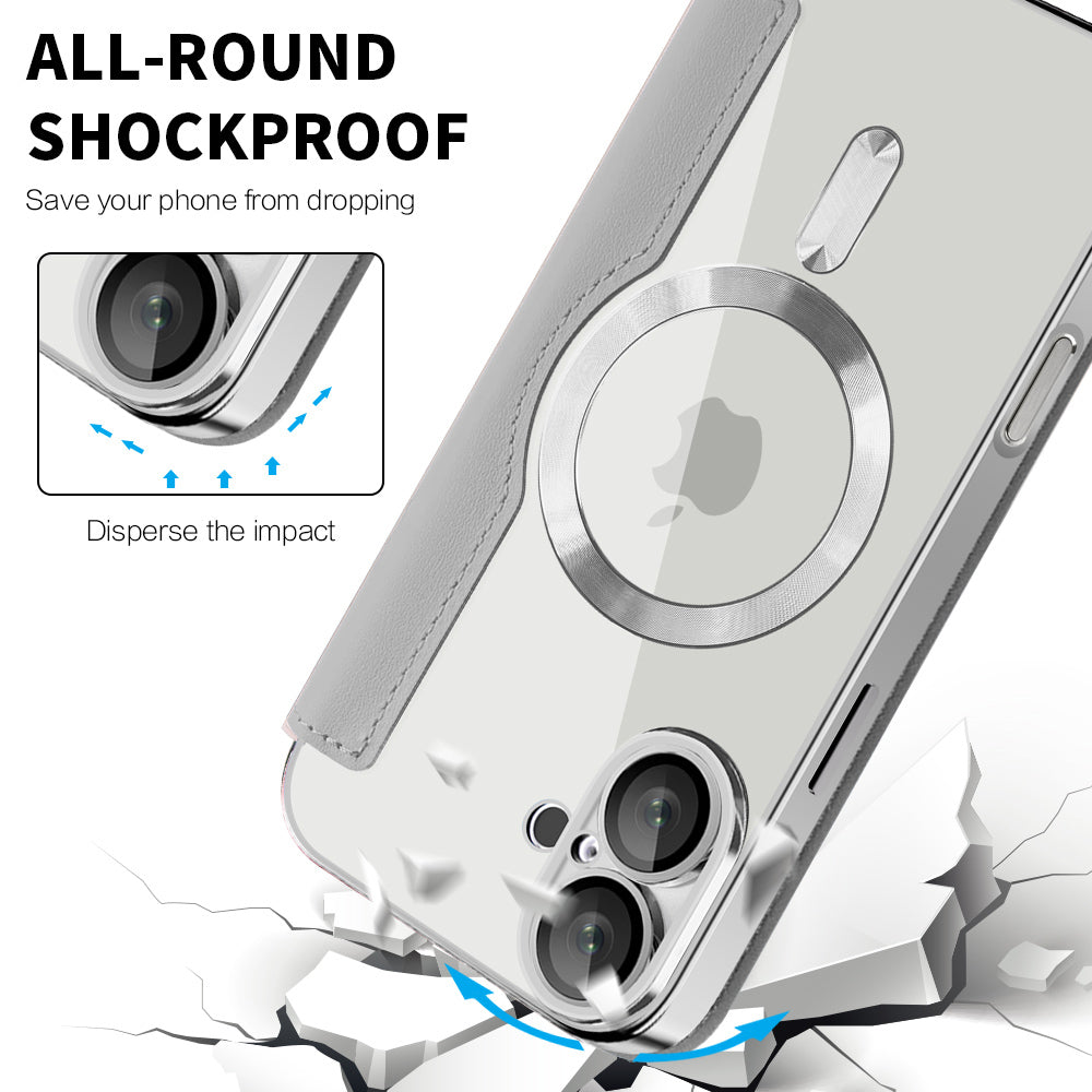 Husa MagSafe pentru Apple iPhone 16 Plus, Techsuit, SmartMag Book, Gri