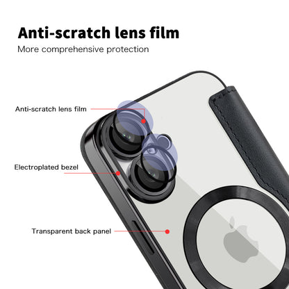 Husa MagSafe pentru Apple iPhone 16 Plus, Techsuit, SmartMag Book, Neagra