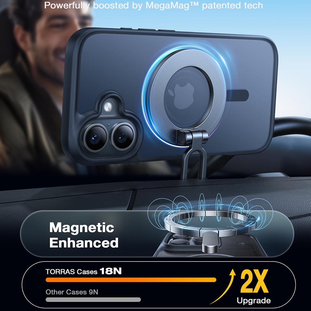 Husa MagSafe pentru Apple iPhone 16 Plus, Torras, Guardian, Neagra