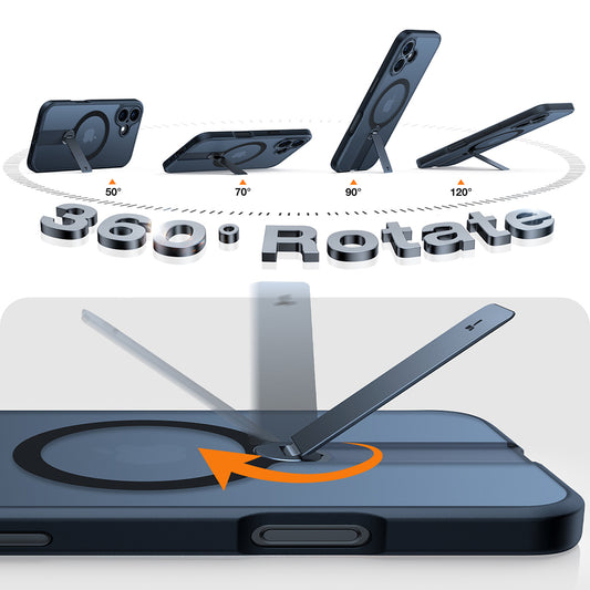 Husa MagSafe pentru Apple iPhone 16 Plus, Torras, Pstand Spin, Neagra