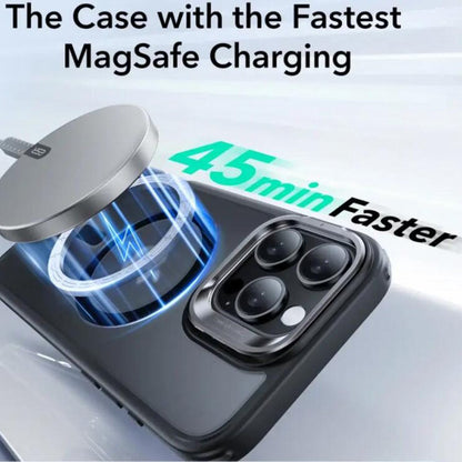 Husa MagSafe pentru Apple iPhone 16 Pro, ESR, Classic Hybrid Kickstand Slide, Neagra Satinata