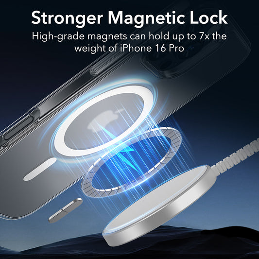 Husa MagSafe pentru Apple iPhone 16 Pro, ESR, Classic Hybrid, Transparenta Satinata