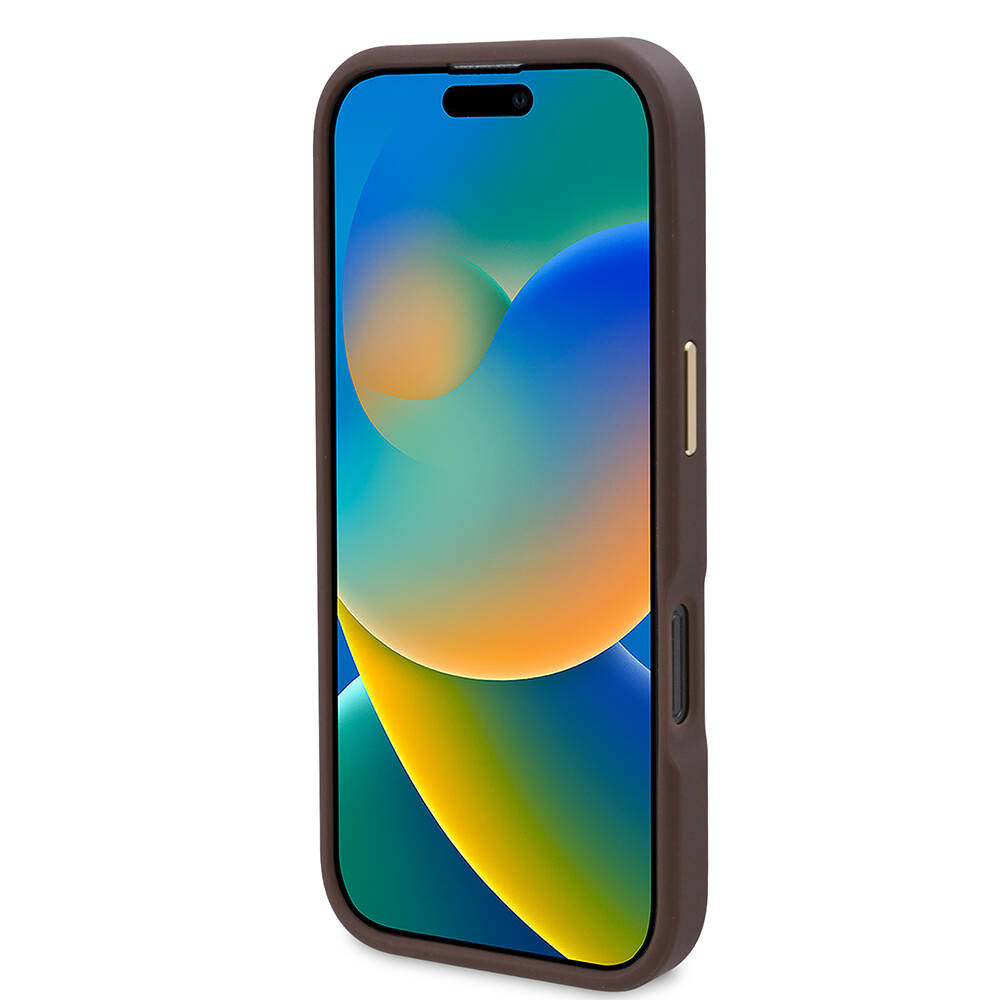 Husa MagSafe pentru Apple iPhone 16 Pro, Guess, 4G Logo Plate, Neagra