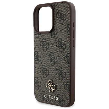 Husa MagSafe pentru Apple iPhone 16 Pro, Guess, 4G Small and Classic Logo, Maro