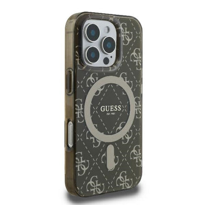 Husa MagSafe pentru Apple iPhone 16 Pro, Guess, IML 4G Background, Maro