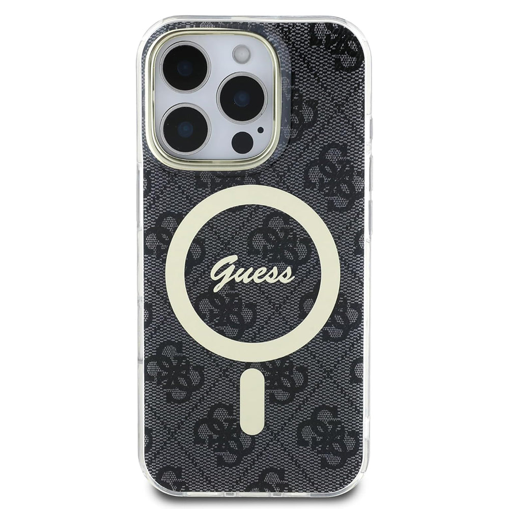 Husa MagSafe pentru Apple iPhone 16 Pro, Guess, IML 4G, Neagra