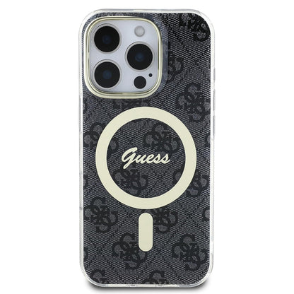 Husa MagSafe pentru Apple iPhone 16 Pro, Guess, IML 4G, Neagra