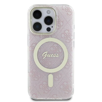 Husa MagSafe pentru Apple iPhone 16 Pro, Guess, IML 4G, Roz