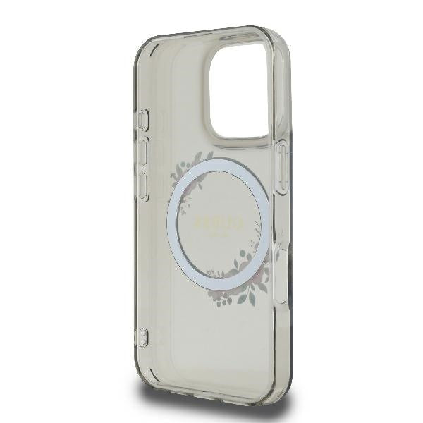 Husa MagSafe pentru Apple iPhone 16 Pro, Guess, IML Flowers Wreath, Neagra