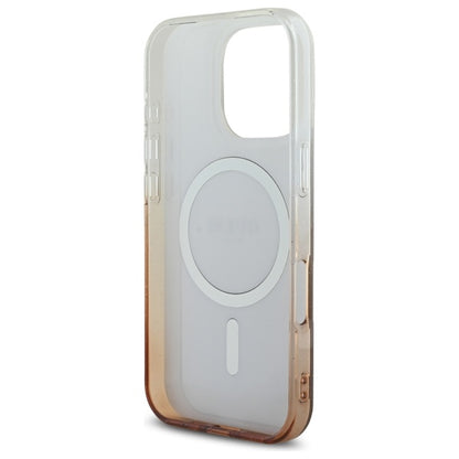 Husa MagSafe pentru Apple iPhone 16 Pro, Guess, IML Glitter Gradient, Maro