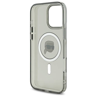 Husa MagSafe pentru Apple iPhone 16 Pro, Karl Lagerfeld, IML Metal Karl's Head, Neagra