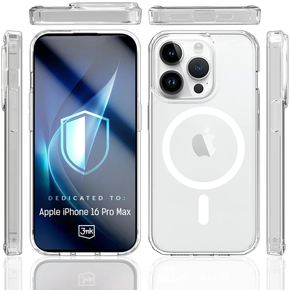 Husa MagSafe pentru Apple iPhone 16 Pro Max, 3MK, Armor MagCase, Transparenta