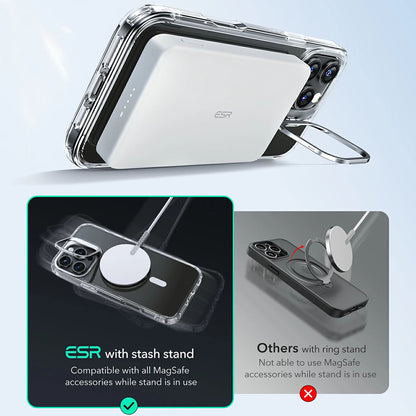 Husa MagSafe pentru Apple iPhone 16 Pro Max, ESR, Classic Hybrid Kickstand, Transparenta