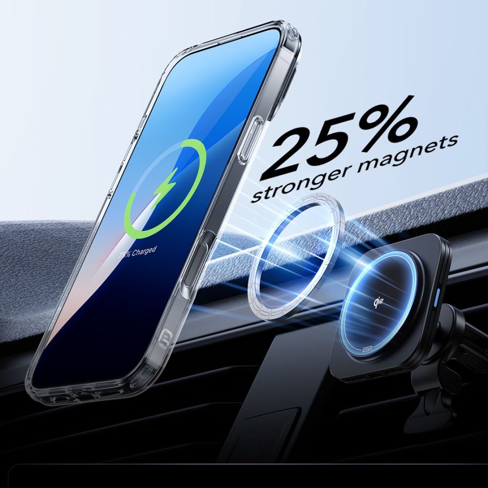 Husa MagSafe pentru Apple iPhone 16 Pro Max, ESR, Classic Hybrid Kickstand with Screen Protector, Transparenta