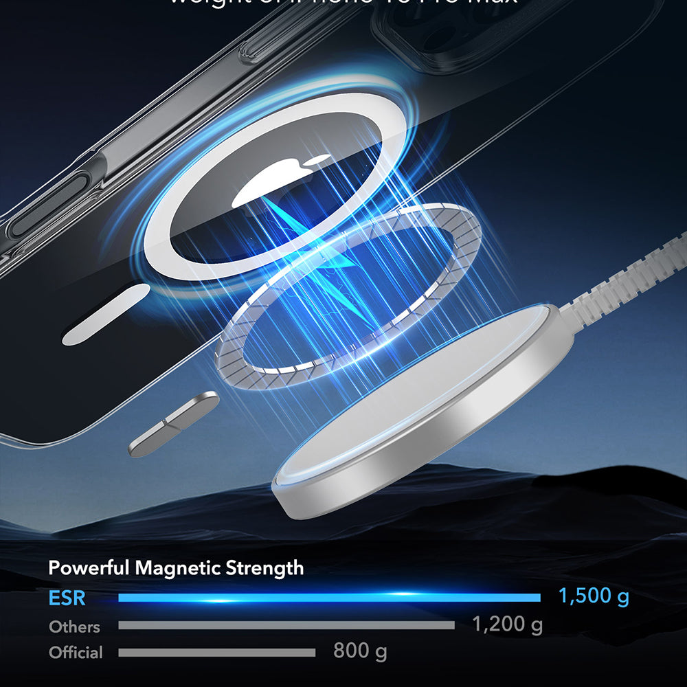 Husa MagSafe pentru Apple iPhone 16 Pro Max, ESR, Classic Hybrid, Transparenta