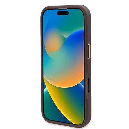 Husa MagSafe pentru Apple iPhone 16 Pro Max, Guess, 4G Logo Plate, Neagra