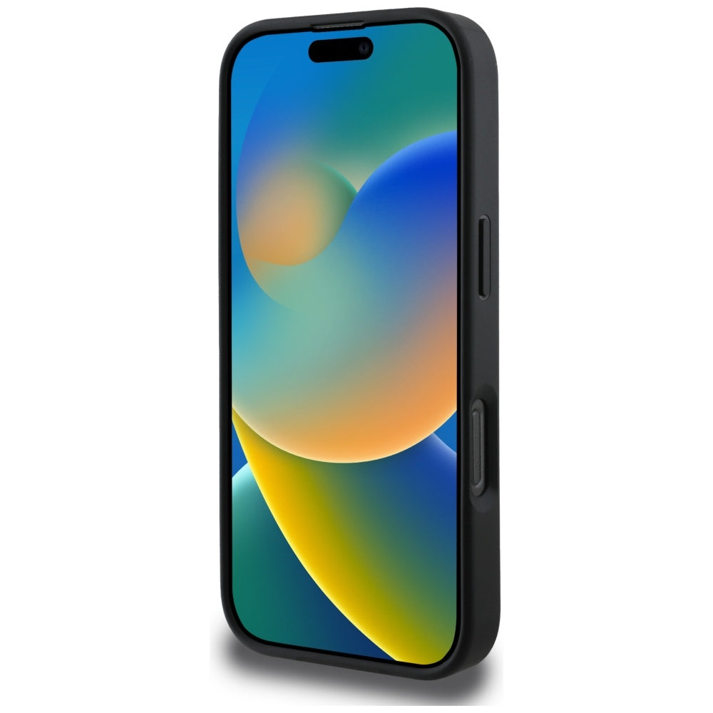 Husa MagSafe pentru Apple iPhone 16 Pro Max, Guess, Cardslot 4G Stripes , Neagra