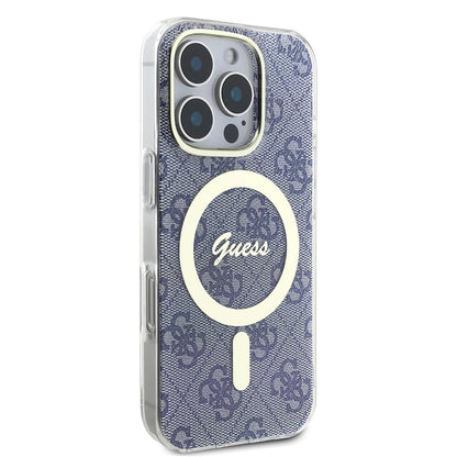 Husa MagSafe pentru Apple iPhone 16 Pro Max, Guess, IML 4G, Albastra
