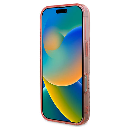 Husa MagSafe pentru Apple iPhone 16 Pro Max, Guess, IML Flower & Tonal Circle, Roz