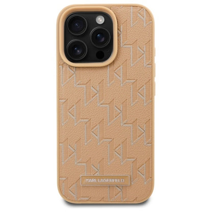 Husa MagSafe pentru Apple iPhone 16 Pro Max, Karl Lagerfeld, Hot Stamp, Bej