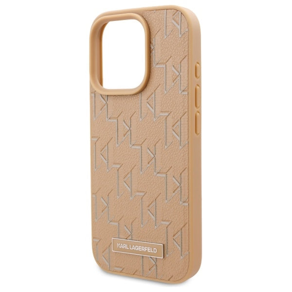 Husa MagSafe pentru Apple iPhone 16 Pro Max, Karl Lagerfeld, Hot Stamp, Bej