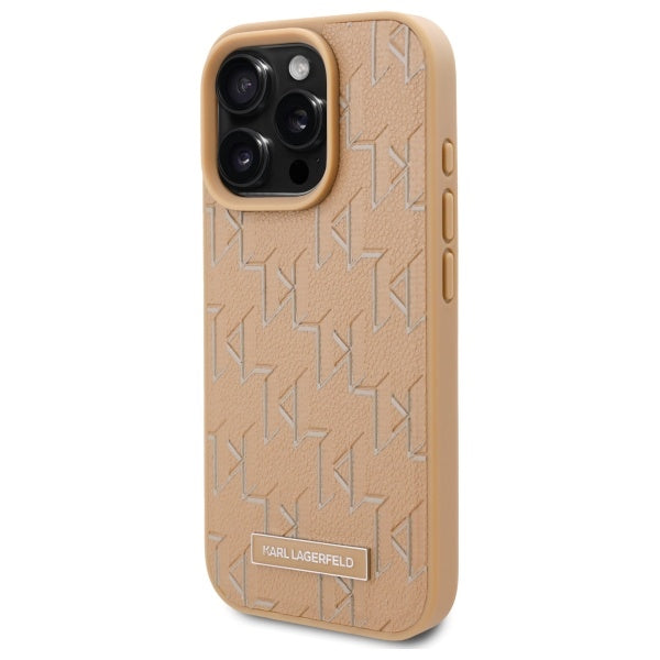 Husa MagSafe pentru Apple iPhone 16 Pro Max, Karl Lagerfeld, Hot Stamp, Bej