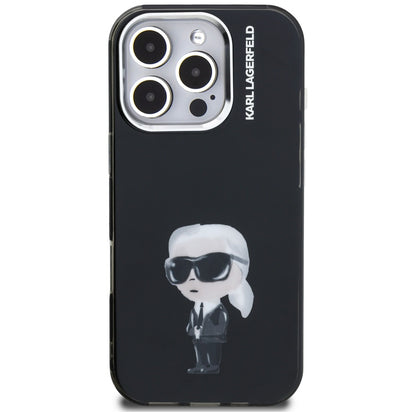 Husa MagSafe pentru Apple iPhone 16 Pro Max, Karl Lagerfeld, IML Aquarelle Logo Karl, Neagra