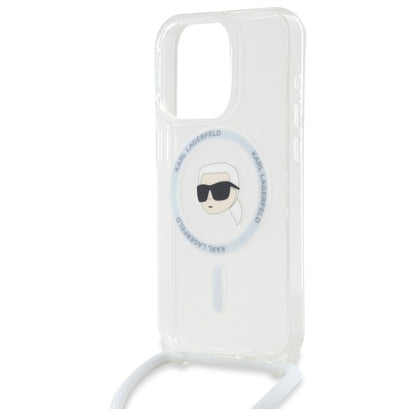 Husa MagSafe pentru Apple iPhone 16 Pro Max, Karl Lagerfeld, IML Crossbody Karl's Head, Transparenta