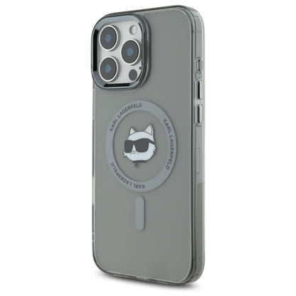 Husa MagSafe pentru Apple iPhone 16 Pro Max, Karl Lagerfeld, IML Metal Choupette's Head, Neagra
