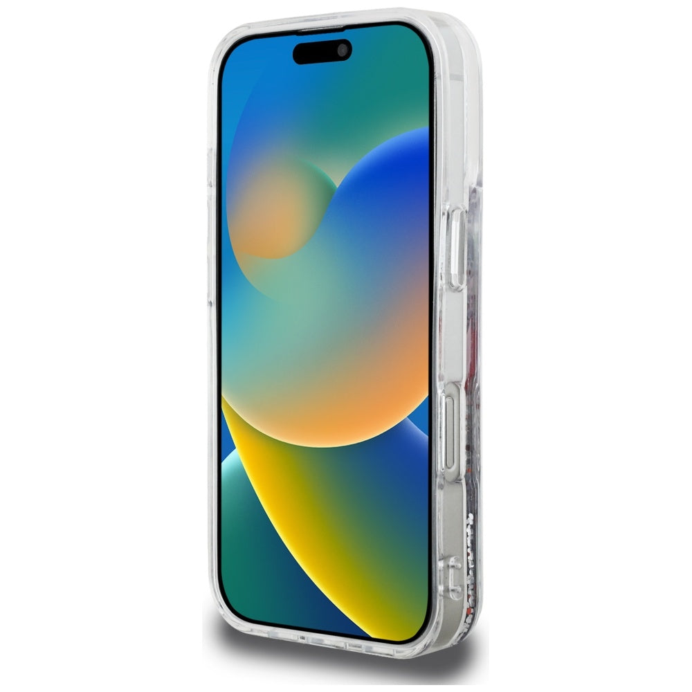 Husa MagSafe pentru Apple iPhone 16 Pro Max, Karl Lagerfeld, Liquid Glitter Choupette Logo, Transparenta