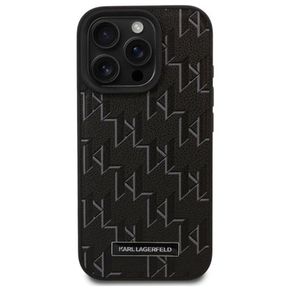 Husa MagSafe pentru Apple iPhone 16 Pro Max, Karl Lagerfeld, Monogram Metal Logo, Neagra