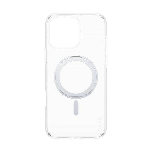 Husa MagSafe pentru Apple iPhone 16 Pro Max, PanzerGlass, Care Feature Kickstand, Transparenta Argintie