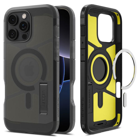 Husa MagSafe pentru Apple iPhone 16 Pro Max, Spigen, Tough Armor, Neagra Satinata ACS09070